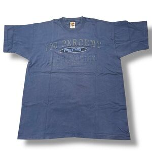 Vintage Pepsi T-Shirt Mens Blue Size XL Logo 100 Percent Guaranteed Y2K